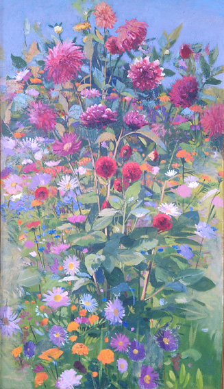 Летние цветы, 1999, 100х55, холст, масло