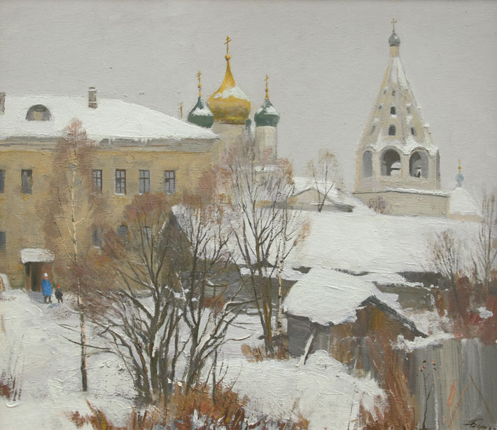 Свежий снег в Коломне,  1993, 60х70, холст, масло