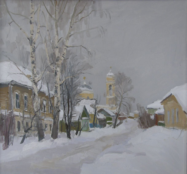 Зима в Коломне, 2013, 50х53, холст, масло