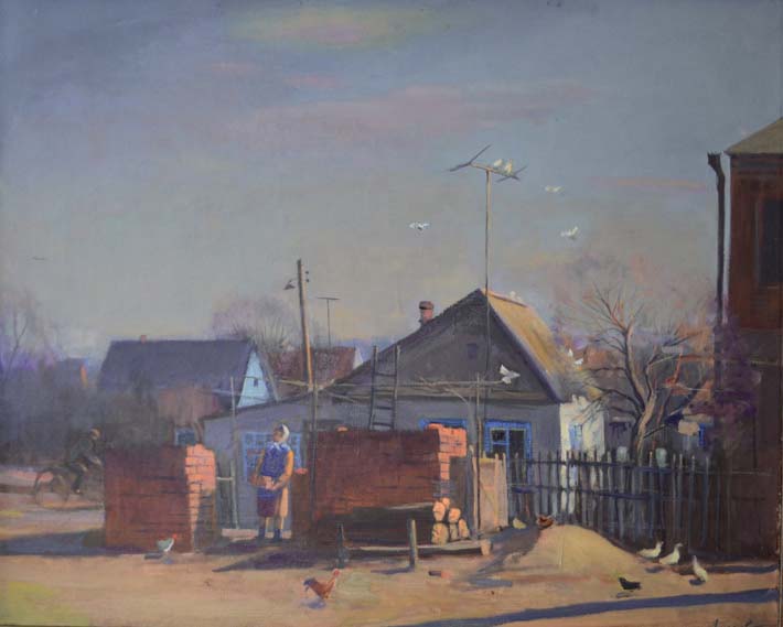 Из серии картин "Уходящая эпоха": Городская окраина, 1985, 75х93, холст, масло